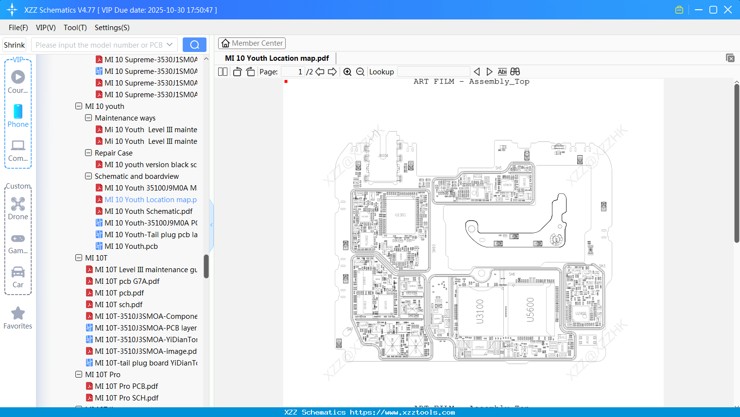 Xiaomi MI 10 Youth Location Map